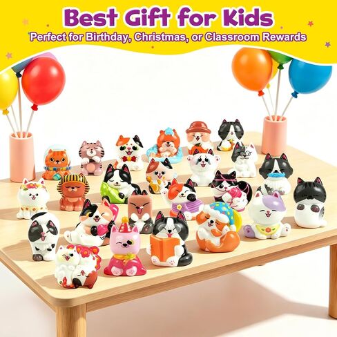 FUNNYB&G Cat Squishy Toys for Kids - 24 Pack Squishies Toy Party Favors Small Bulk Goodie Bag Stuffers Classroom Prizes Birthday Gifts for Boys Girls Toddler Slow Rising Squeeze Toy in Saudi Arabia