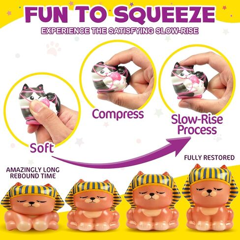 FUNNYB&G Cat Squishy Toys for Kids - 24 Pack Squishies Toy Party Favors Small Bulk Goodie Bag Stuffers Classroom Prizes Birthday Gifts for Boys Girls Toddler Slow Rising Squeeze Toy in Saudi Arabia