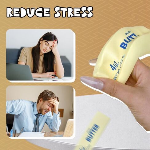 Slow Rebound Cute Butter Squeeze Stress Balls, 2026 New Squeeze Ball Realistic Butter Stick Soft Squeeze Toys, Upgrade Stress Relief Fidget Toys Wet Slow Rebound Stress Relief Toy (2Pcs) in Saudi Arabia