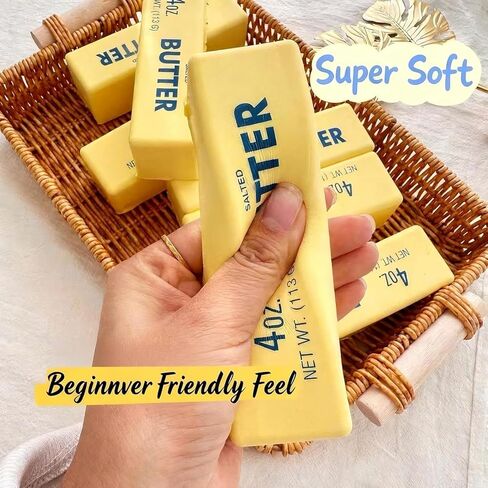 Slow Rebound Cute Butter Squeeze Stress Balls, 2026 New Squeeze Ball Realistic Butter Stick Soft Squeeze Toys, Upgrade Stress Relief Fidget Toys Wet Slow Rebound Stress Relief Toy (2Pcs) in Saudi Arabia