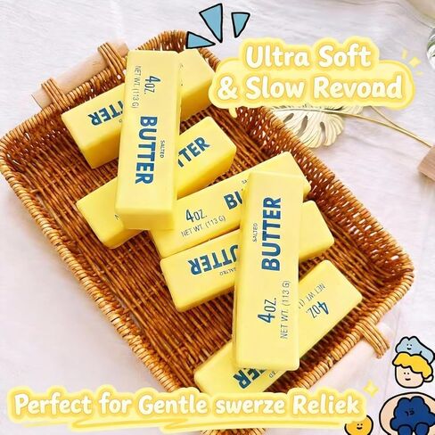Slow Rebound Cute Butter Squeeze Stress Balls, 2026 New Squeeze Ball Realistic Butter Stick Soft Squeeze Toys, Upgrade Stress Relief Fidget Toys Wet Slow Rebound Stress Relief Toy (2Pcs) in Saudi Arabia