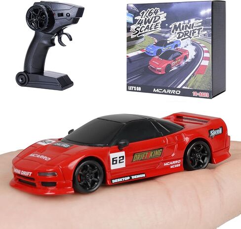 سيارة ARRIS 1/64 Mini RC Drift، سيارة تحكم عن بعد بسطح المكتب 4WD صغيرة مع أضواء LED ووضعين للسرعة، 2.4 جيجا هرتز نصف مقياس جيب حيلة RTF للبالغين in Kuwait