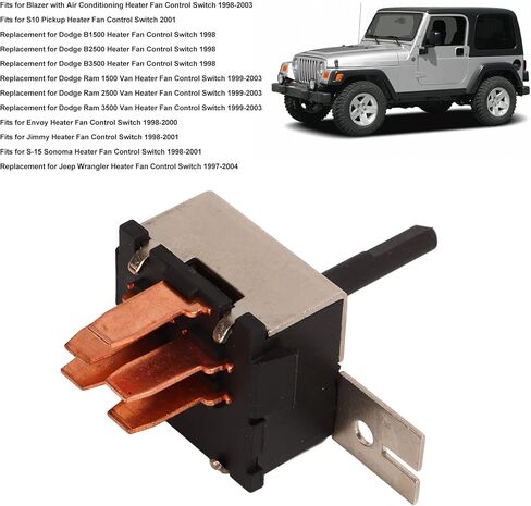 Blower Control Switch AC Heater Blower Control Switch, 5011214AA AC Heater Motor Fan Switch Replacement for Dodge B1500 Ram 1500 2500 3500 in Kuwait