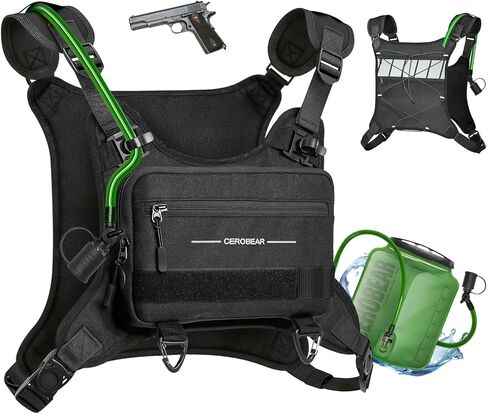 CEROBEAR Hydration Backpack Running Vest - Reflective Running Chest Pack with 2L TPU Water Bladder, Lightweight Breathable Water Backpack for Men Women, Ideal for Hiking Cycling Marathon in Saudi Arabia