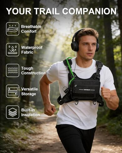 CEROBEAR Hydration Backpack Running Vest - Reflective Running Chest Pack with 2L TPU Water Bladder, Lightweight Breathable Water Backpack for Men Women, Ideal for Hiking Cycling Marathon in Saudi Arabia