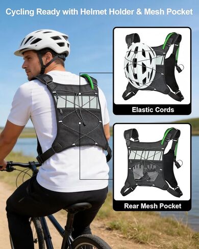 CEROBEAR Hydration Backpack Running Vest - Reflective Running Chest Pack with 2L TPU Water Bladder, Lightweight Breathable Water Backpack for Men Women, Ideal for Hiking Cycling Marathon in Saudi Arabia