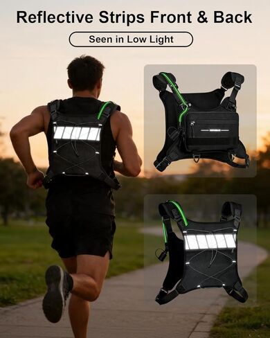CEROBEAR Hydration Backpack Running Vest - Reflective Running Chest Pack with 2L TPU Water Bladder, Lightweight Breathable Water Backpack for Men Women, Ideal for Hiking Cycling Marathon in Saudi Arabia