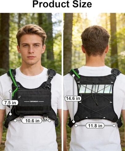 CEROBEAR Hydration Backpack Running Vest - Reflective Running Chest Pack with 2L TPU Water Bladder, Lightweight Breathable Water Backpack for Men Women, Ideal for Hiking Cycling Marathon in Saudi Arabia