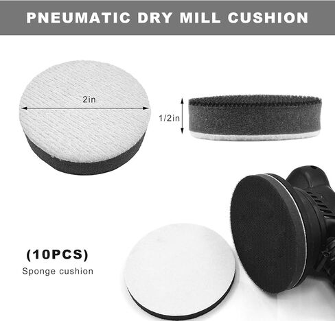 10PCS 2 Inch (50mm) Foam Interface Pads, Hook and Loop Sponge Cushion Buffer Backing Pad, No Hole Buffering Pads Soft Density Orbital Sander Foam for Detail Sanding in Kuwait