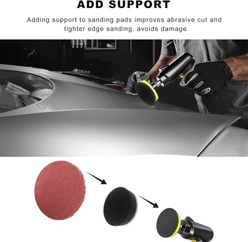 10PCS 2 Inch (50mm) Foam Interface Pads, Hook and Loop Sponge Cushion Buffer Backing Pad, No Hole Buffering Pads Soft Density Orbital Sander Foam for Detail Sanding in Kuwait