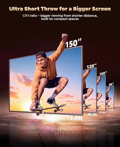 Smart 4K Projector [Google TV Stick Built-in & 360° Stand] with WiFi 6, Bluetooth 5.3, HDR10, 30W Hi-Fi, AI Auto Focus, Outdoor Portable Short Throw Movie Projector for Home Theater Bedroom Ceiling in Saudi Arabia