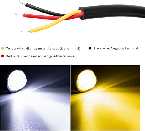 2 PCS Motorcycle LED Driving Fog Lights, 12W 12-80V White/Amber Motorcycle Spotlights with 2 ON-ON-OFF Switches, Waterproof Auxiliary Headlight for Cars Trucks Motorcycles in Saudi Arabia