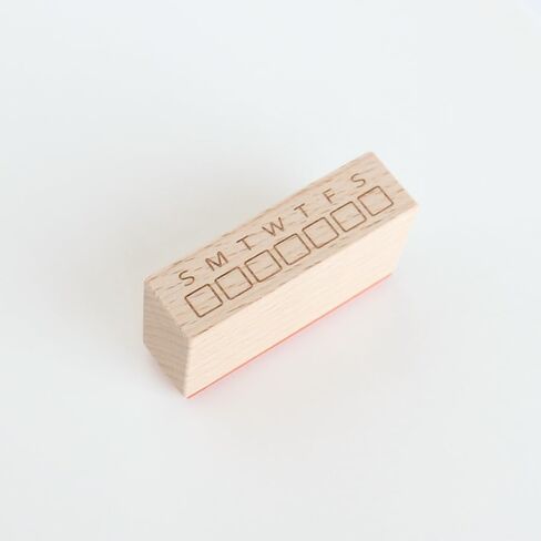 Weekly Check in Rubber Stamp, Wood Habit Tracker with Mon-Sun Layout and Checkbox Grid for Planner, Schedule, Task Log, Productivity Tracking, Reminder, 0.4'' x 1.9'' Impression Size in Saudi Arabia
