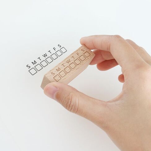 Weekly Check in Rubber Stamp, Wood Habit Tracker with Mon-Sun Layout and Checkbox Grid for Planner, Schedule, Task Log, Productivity Tracking, Reminder, 0.4'' x 1.9'' Impression Size in Saudi Arabia