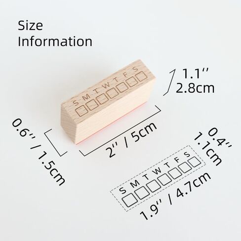Weekly Check in Rubber Stamp, Wood Habit Tracker with Mon-Sun Layout and Checkbox Grid for Planner, Schedule, Task Log, Productivity Tracking, Reminder, 0.4'' x 1.9'' Impression Size in Saudi Arabia