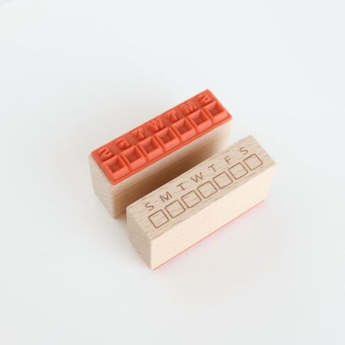 Weekly Check in Rubber Stamp, Wood Habit Tracker with Mon-Sun Layout and Checkbox Grid for Planner, Schedule, Task Log, Productivity Tracking, Reminder, 0.4'' x 1.9'' Impression Size in Saudi Arabia