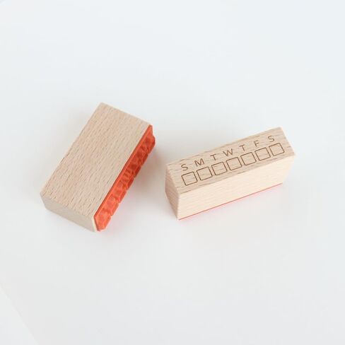 Weekly Check in Rubber Stamp, Wood Habit Tracker with Mon-Sun Layout and Checkbox Grid for Planner, Schedule, Task Log, Productivity Tracking, Reminder, 0.4'' x 1.9'' Impression Size in Saudi Arabia