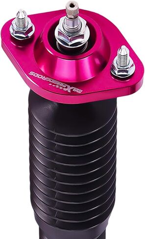maxpeedingrods قطعتان من اللفائف الخلفية لسيارة BMW E46 1998-2007، طقم تعليق كويلوفيرز قابل للتعديل بـ 24 مستوى، دعامات امتصاص الصدمات قابلة للضبط على الارتفاع، مجموعة خفض باللون الأحمر in Kuwait