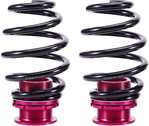 maxpeedingrods قطعتان من اللفائف الخلفية لسيارة BMW E46 1998-2007، طقم تعليق كويلوفيرز قابل للتعديل بـ 24 مستوى، دعامات امتصاص الصدمات قابلة للضبط على الارتفاع، مجموعة خفض باللون الأحمر in Kuwait