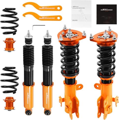maXpeedingrods Coilovers for Scion TC 2011-2016 AGT20, for Toyota Zelas 2011-2016, 24 Levels Damper Adjustable Coilovers Suspension Kit, Height Adjustable Shock Absorber Struts, Lowering Kit,Gold in Kuwait