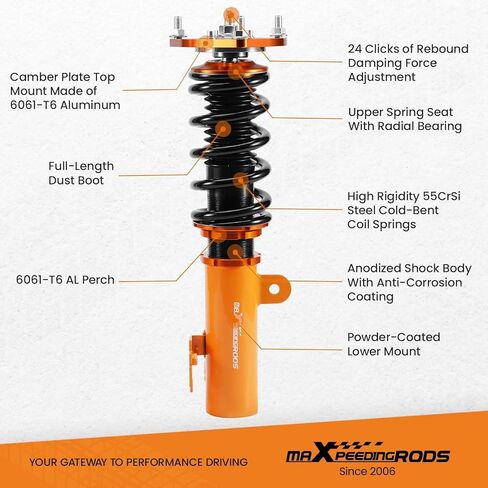 maXpeedingrods Coilovers for Scion TC 2011-2016 AGT20, for Toyota Zelas 2011-2016, 24 Levels Damper Adjustable Coilovers Suspension Kit, Height Adjustable Shock Absorber Struts, Lowering Kit,Gold in Kuwait