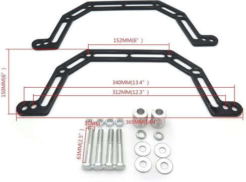 XKMT-Black 2003 2004 2005 2006 2007 Lowering Kit Lowers Front Suspension 4" and Widens2" Compatible With Polaris Predator 500 [B01AFU67QA] in Kuwait