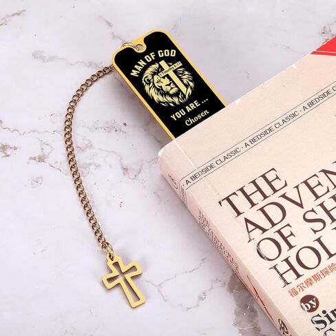 Baptism Gifts for Men & Boys - Bible Bookmark Man of God Gifts for Men, Inspirational Lion Bible Verse Bookmark Christian Catholic GIF t for Mens Confirmation GIF T for Boys Adults Faith Based Giftt in Kuwait