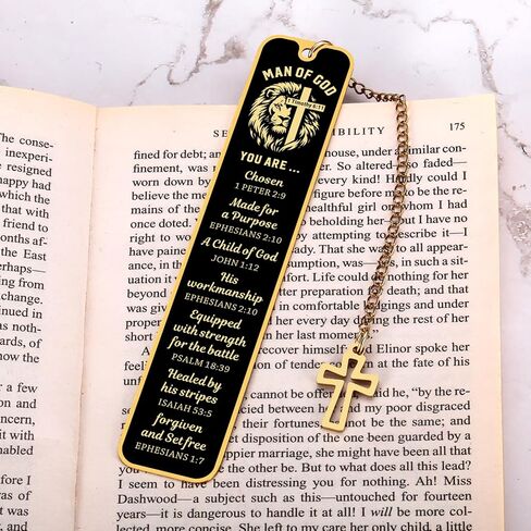 Baptism Gifts for Men & Boys - Bible Bookmark Man of God Gifts for Men, Inspirational Lion Bible Verse Bookmark Christian Catholic GIF t for Mens Confirmation GIF T for Boys Adults Faith Based Giftt in Kuwait