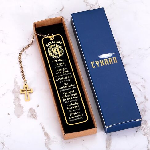 Baptism Gifts for Men & Boys - Bible Bookmark Man of God Gifts for Men, Inspirational Lion Bible Verse Bookmark Christian Catholic GIF t for Mens Confirmation GIF T for Boys Adults Faith Based Giftt in Kuwait