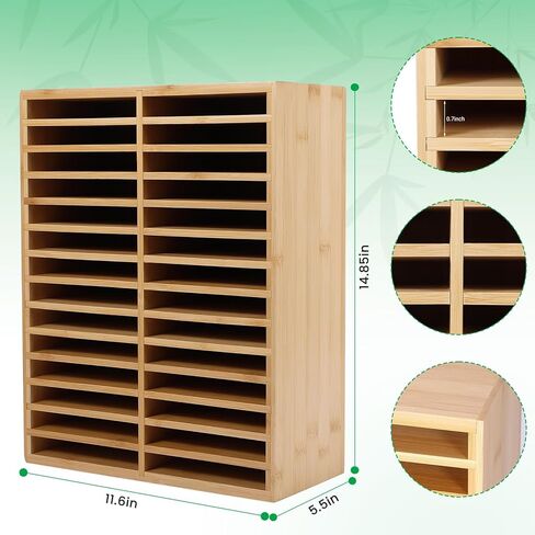 Bamboo Marker Organizer for 224 Markers, Alcohol Marker Storage Organizer with 28 Compartments, Desktop Marker Holder for Art Markers, Brush Pens, Pencils in Saudi Arabia