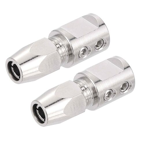 MECCANIXITY Flex Collet Coupler CNC Stainless Steel with 5mm Motor Shaft and 4.76mm Flex Shaft Flexible Coupling Motor Shaft Locker for DIY RC Boat, Positive, Pack of 2 in Kuwait