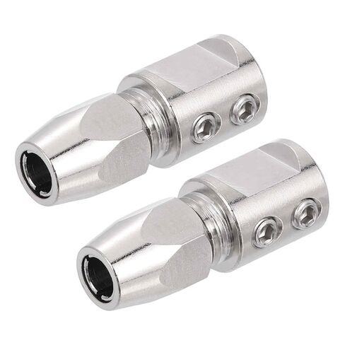 MECCANIXITY Flex Collet Coupler CNC Stainless Steel with 5mm Motor Shaft and 4.76mm Flex Shaft Flexible Coupling Motor Shaft Locker for DIY RC Boat, Positive, Pack of 2 in Kuwait