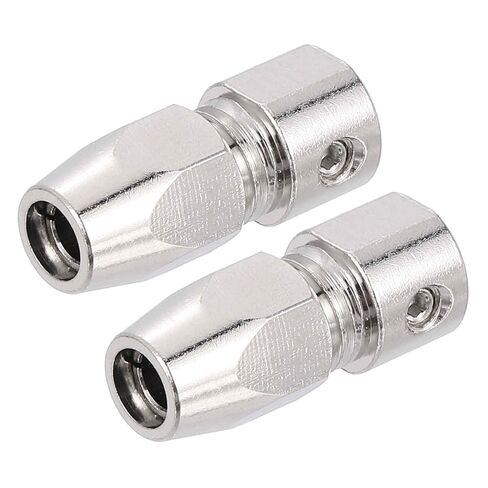 MECCANIXITY Flex Collet Coupler CNC Stainless Steel with 5mm Motor Shaft and 4.76mm Flex Shaft Flexible Coupling Motor Shaft Locker for DIY RC Boat, Positive, Pack of 2 in Kuwait