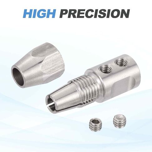 MECCANIXITY Flex Collet Coupler CNC Stainless Steel with 5mm Motor Shaft and 4.76mm Flex Shaft Flexible Coupling Motor Shaft Locker for DIY RC Boat, Positive, Pack of 2 in Kuwait