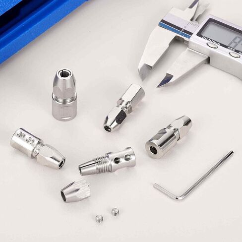 MECCANIXITY Flex Collet Coupler CNC Stainless Steel with 5mm Motor Shaft and 4.76mm Flex Shaft Flexible Coupling Motor Shaft Locker for DIY RC Boat, Positive, Pack of 2 in Kuwait