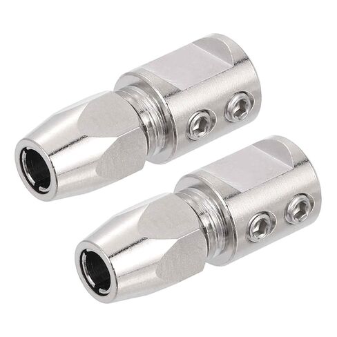 MECCANIXITY Flex Collet Coupler CNC Stainless Steel with 5mm Motor Shaft and 4.76mm Flex Shaft Flexible Coupling Motor Shaft Locker for DIY RC Boat, Positive, Pack of 2 in Kuwait