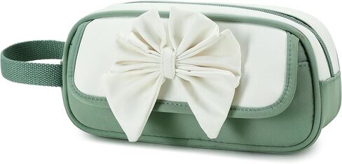 AO ALI VICTORY Cute 3D Bowknot Pencil Case for Girls, Large Capacity Waterproof Pencil Pouch with Wrist Strap, Pink-White Stationery Bag for School (Pink) in Kuwait