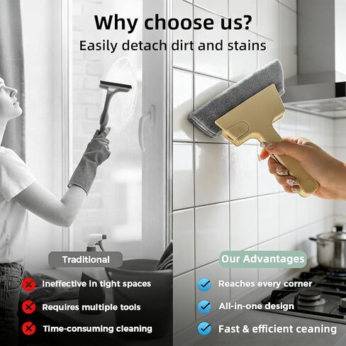 Window Track Cleaner, 4-in-1 Crevice Cleaning Brush (with Bristle Brush, Gap Dustpan, Scraper), Handheld Window Sill Cleaner Tool, Window Track Cleaning Tools for Sliding Door, Home Cleaning (3 Pack) in Saudi Arabia