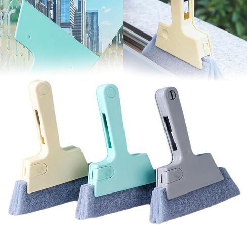 Window Track Cleaner, 4-in-1 Crevice Cleaning Brush (with Bristle Brush, Gap Dustpan, Scraper), Handheld Window Sill Cleaner Tool, Window Track Cleaning Tools for Sliding Door, Home Cleaning (3 Pack) in Saudi Arabia