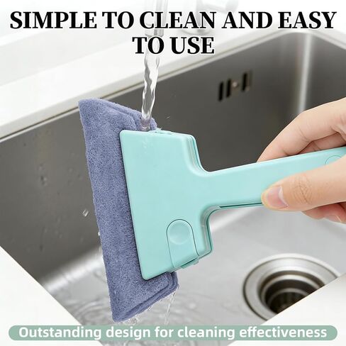 Window Track Cleaner, 4-in-1 Crevice Cleaning Brush (with Bristle Brush, Gap Dustpan, Scraper), Handheld Window Sill Cleaner Tool, Window Track Cleaning Tools for Sliding Door, Home Cleaning (3 Pack) in Saudi Arabia