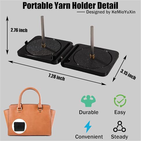 Portable Yarn Holder - Yarn Winder Spinner for Travel Pocket Double Crochet Accessories for Crocheting and Knitting Anti Slip in Saudi Arabia