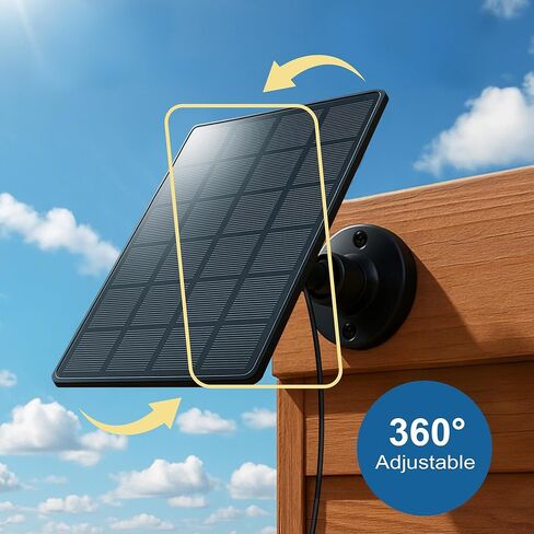 Solar Panel for Automatic Chicken Coop Door – 360° Rotating Max 500mA High-Efficiency Monocrystalline Solar Power Kit, IP65 Waterproof Charger with 10ft USB-C Cable for Most Chicken Coop Openers in Kuwait