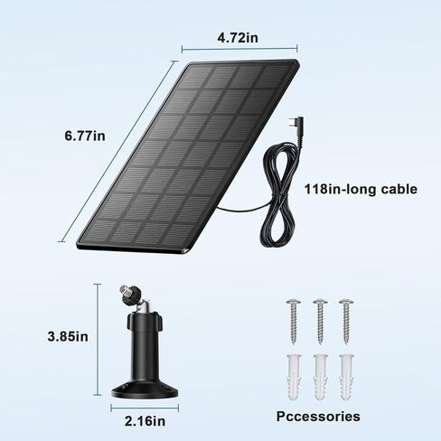 Solar Panel for Automatic Chicken Coop Door – 360° Rotating Max 500mA High-Efficiency Monocrystalline Solar Power Kit, IP65 Waterproof Charger with 10ft USB-C Cable for Most Chicken Coop Openers in Kuwait