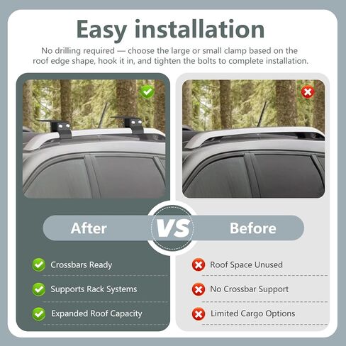Heavy Duty Universal Roof Rack Cross Bars Mounting Brackets Compatible with Most Vehicles SUVs with Flush & Raised Side Rails, Cargo Carrier Crossbars Rooftop Luggage Rack Mount Brackets in Saudi Arabia