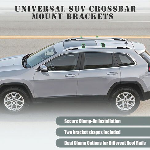 Heavy Duty Universal Roof Rack Cross Bars Mounting Brackets Compatible with Most Vehicles SUVs with Flush & Raised Side Rails, Cargo Carrier Crossbars Rooftop Luggage Rack Mount Brackets in Saudi Arabia