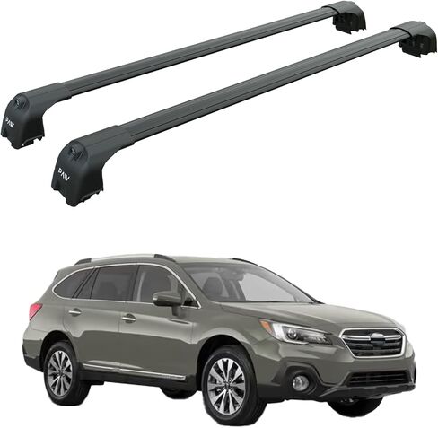 Roof Rack Cross Bars for Subaru Outback (2015-2019) – Fits Chrome Flush Side Rails,330lbs Cap,Aluminum T-Channel Bars,Lockable 5th Gen-BS (Not Factory Hidden Roof Rack) (Black) in Saudi Arabia