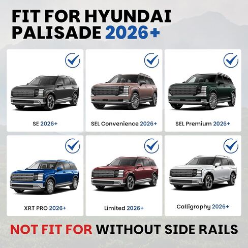 300LBS Roof Rack Cross Bars Fit for 2026 Hyundai Palisade, Heavy Duty Aluminum Crossbars Cargo Bars, Rooftop Cargo Carrier Accessories, Quiet Aerodynamic Design & Easy Installation in Kuwait