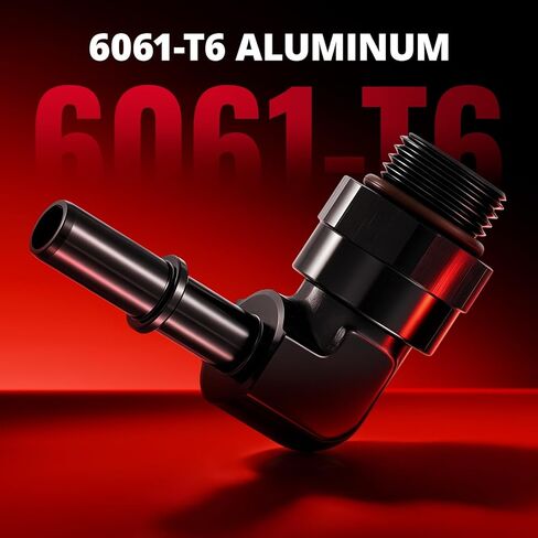 EVIL ENERGY AN8 ORB Male to 3/8" SAE Quick-Disconnect Male 90 Degree Push On EFI Fuel Rail Fitting Adapter Aluminum in Kuwait