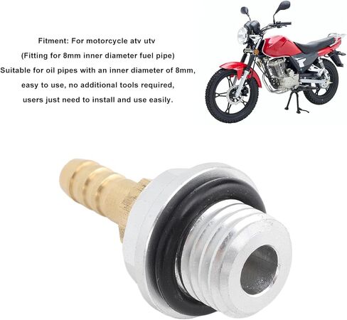 Fuel Pump Rail Fitting Adapter, M20x2.5 Fuel Rail Adapter Connector Fitting with Rubber Ring for Motorcycle ATV UTV, Fit for 8mm Inner Diameter Fuel Pipe in Kuwait
