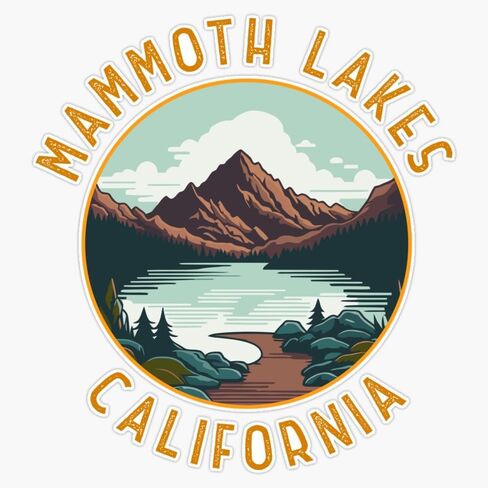 Mammoth Lakes California Distressed Circle Window Water Bottle Bumper Sticker Decal 5" in Kuwait